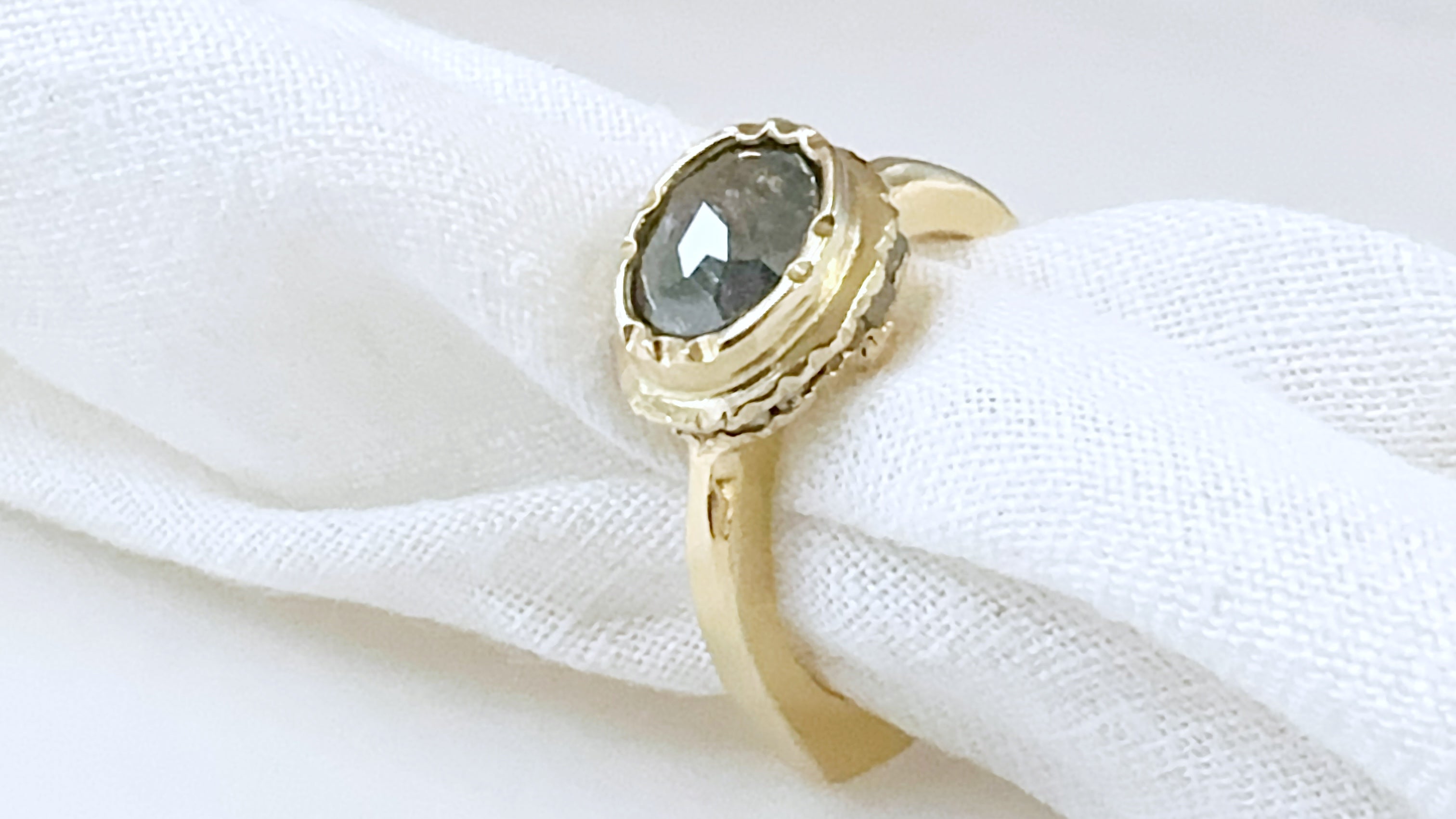 Salt and Pepper Diamond Engagement Ring