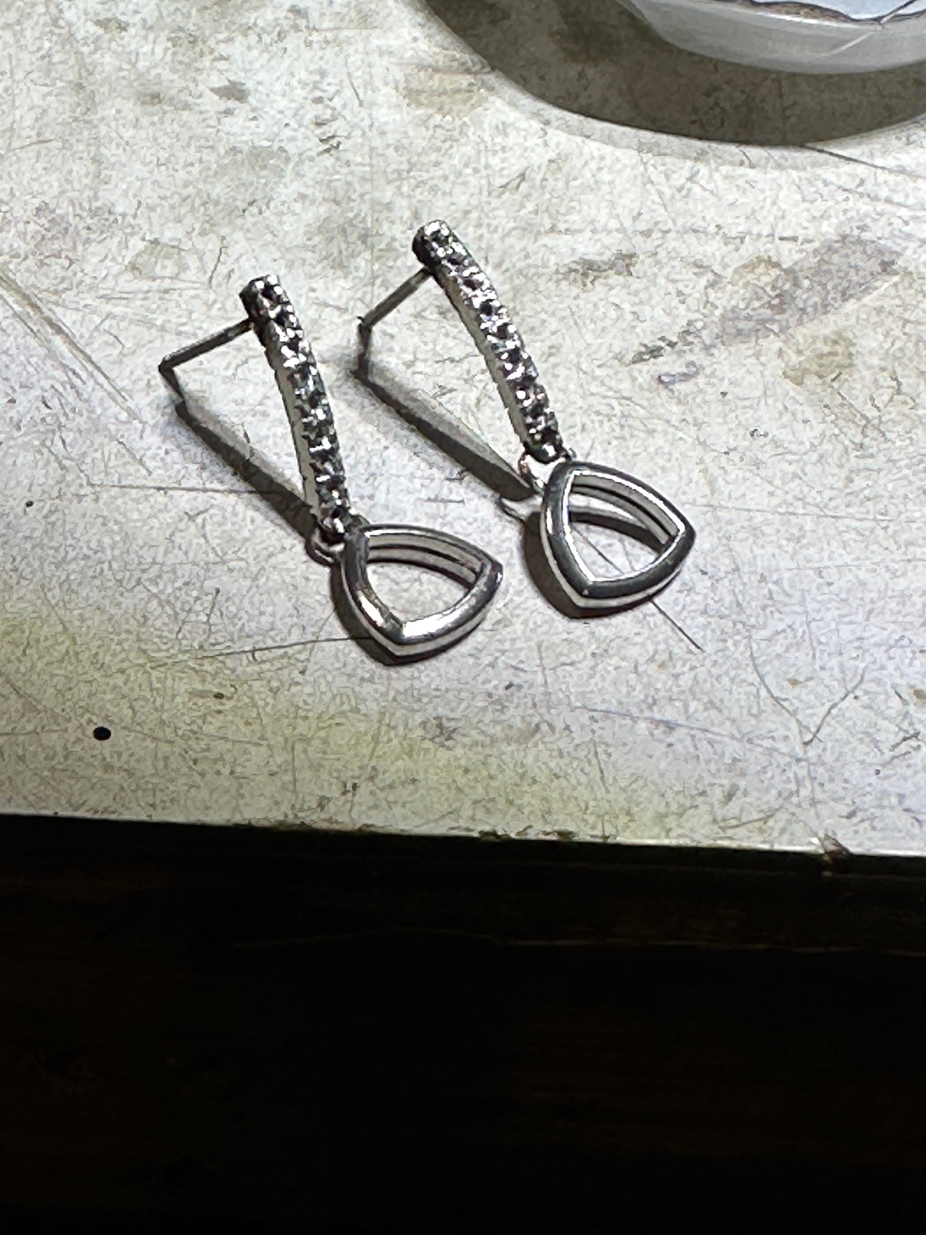 Amethyst and Diamond Earrings in Platinum