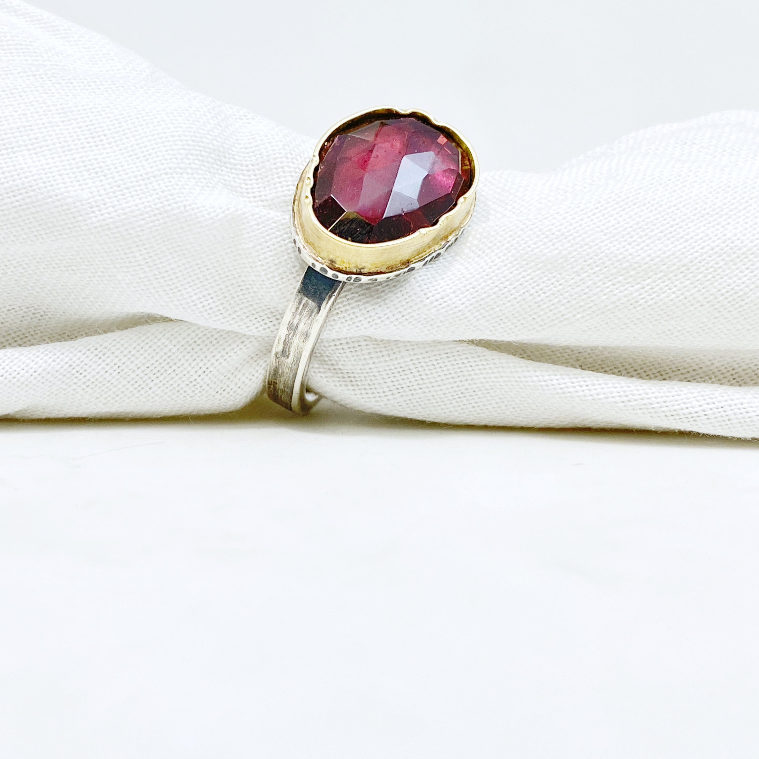 Arise Ring in Rhodolite Garnet