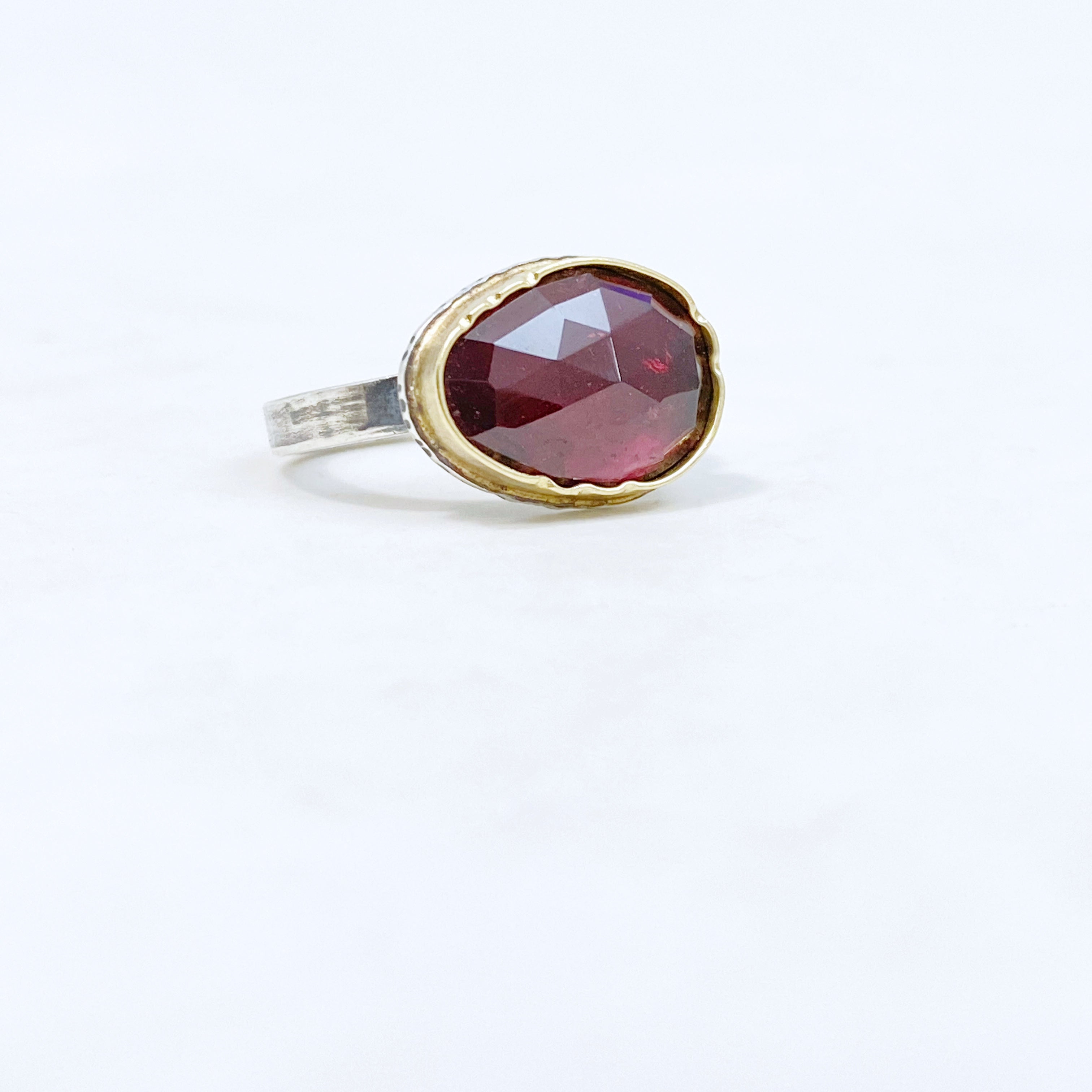 Arise Ring in Rhodolite Garnet