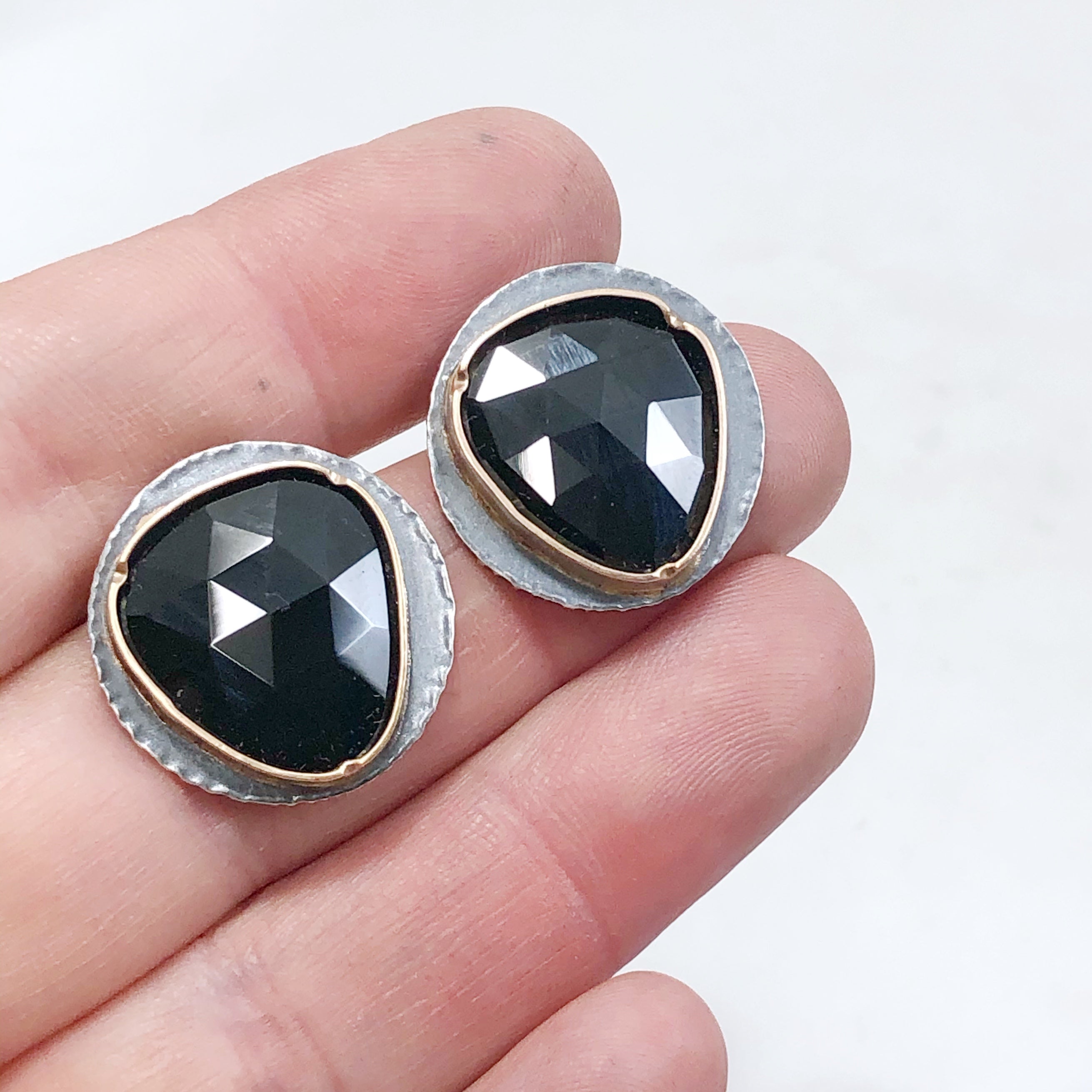 Black Spinel Statement Studs