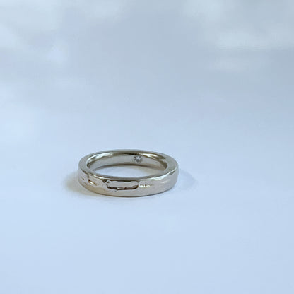 white gold sandcast ring