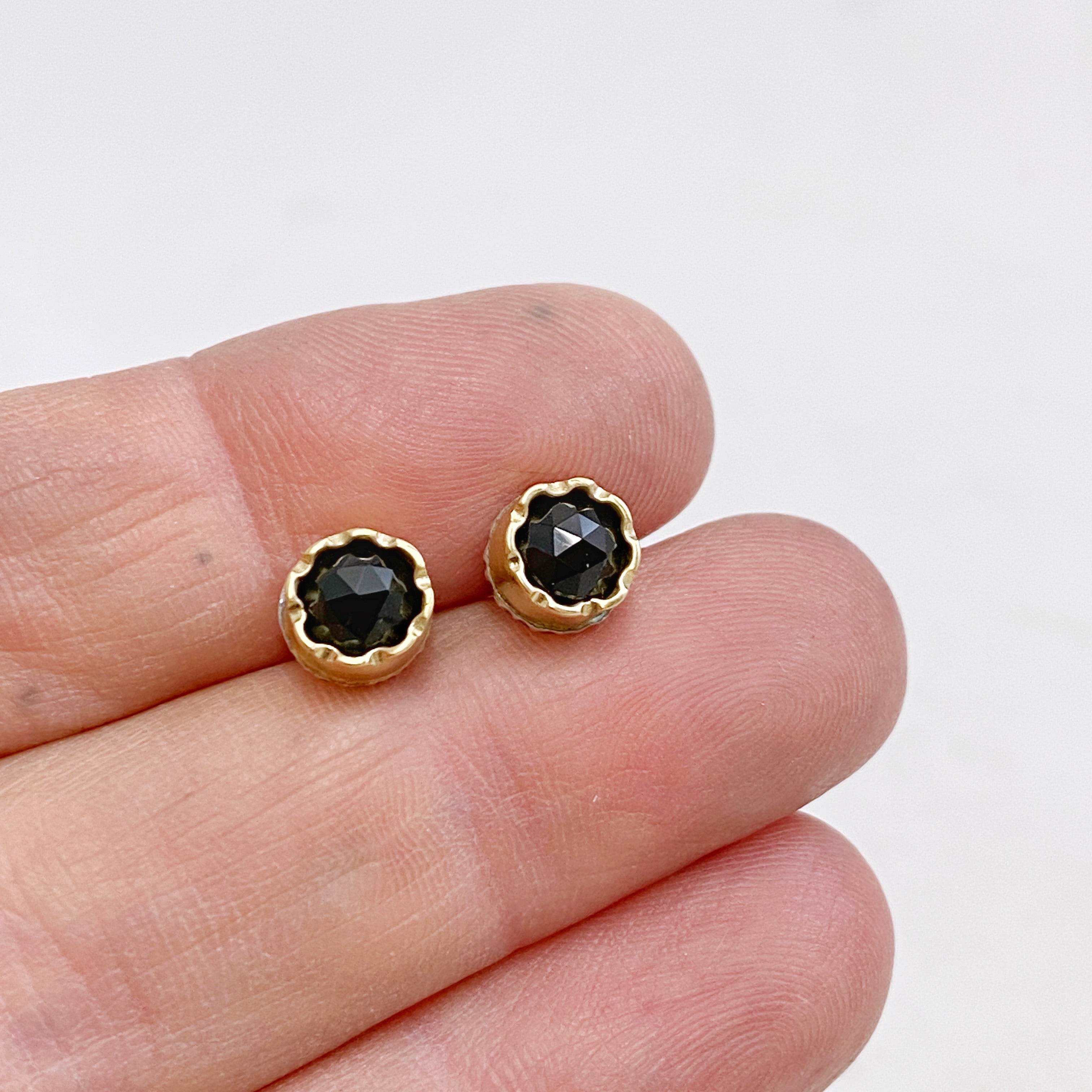 Black Spinel Arise Studs - small – Ginger Meek Allen