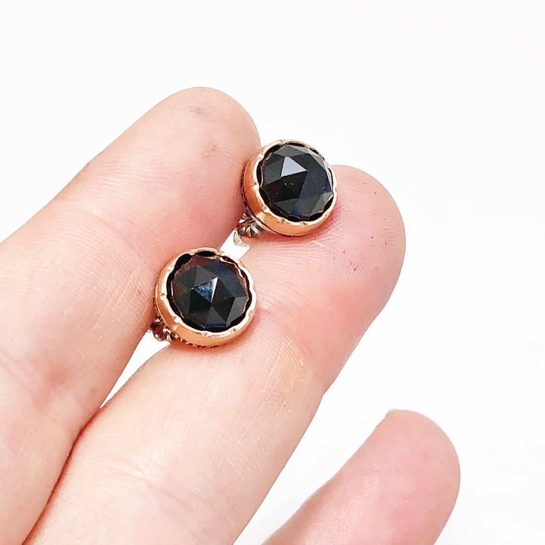 Black Spinel Arise Studs - large