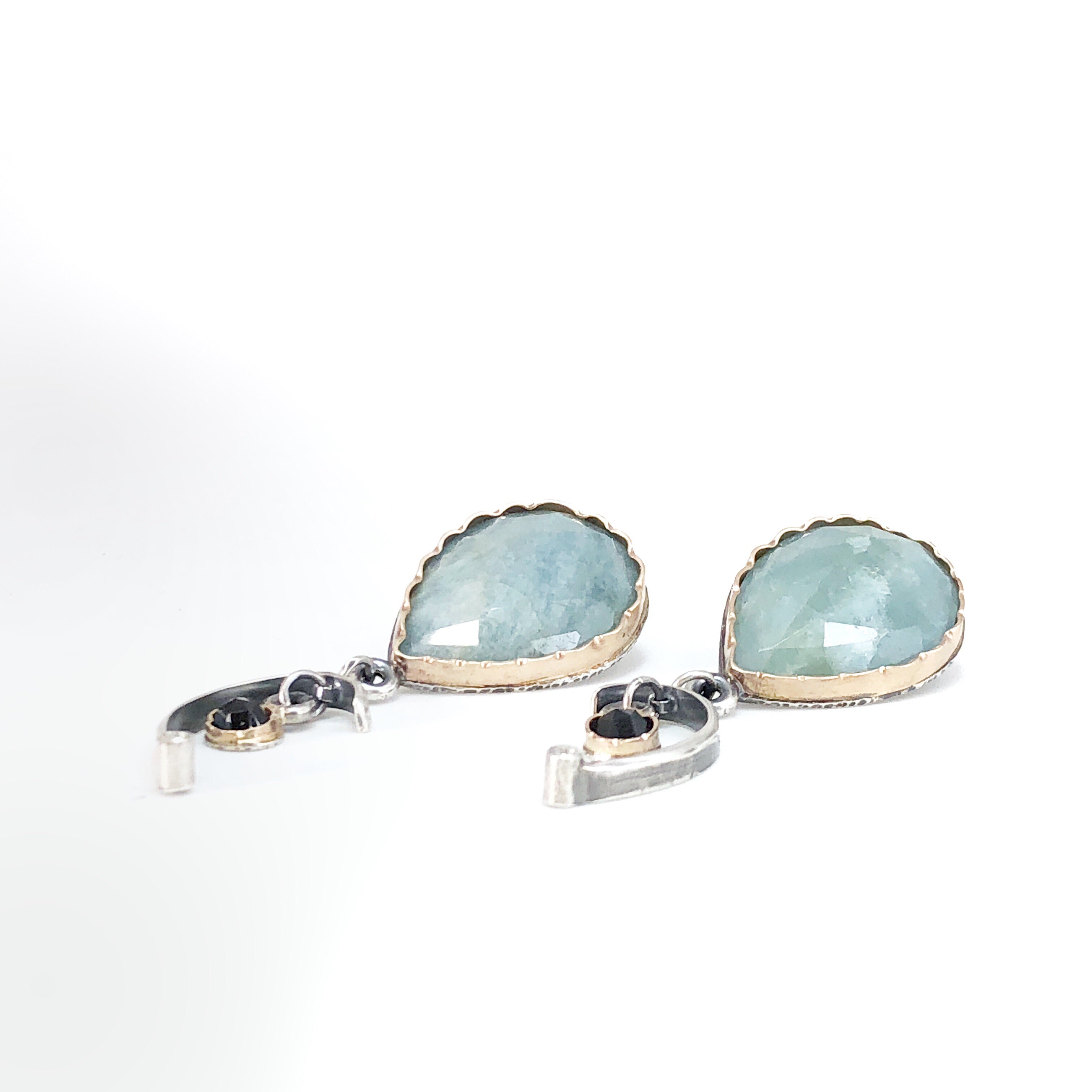 Arise Earrings in Aquamarine, Spinel and Diamonds