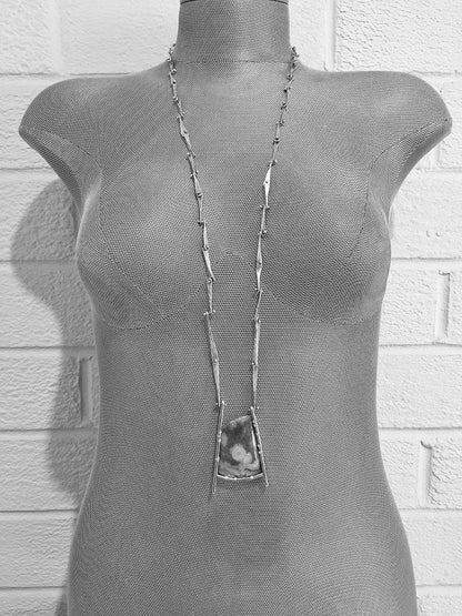 Earth Patterns Necklace with Lysite Agate