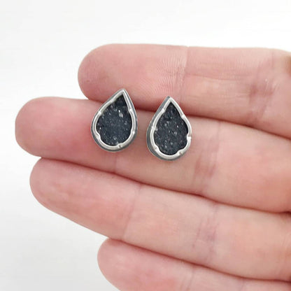 Creative Black Tie Small Studs - teardrop